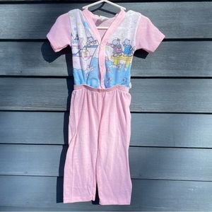 Vintage pink 2 piece snap together pajamas 2T